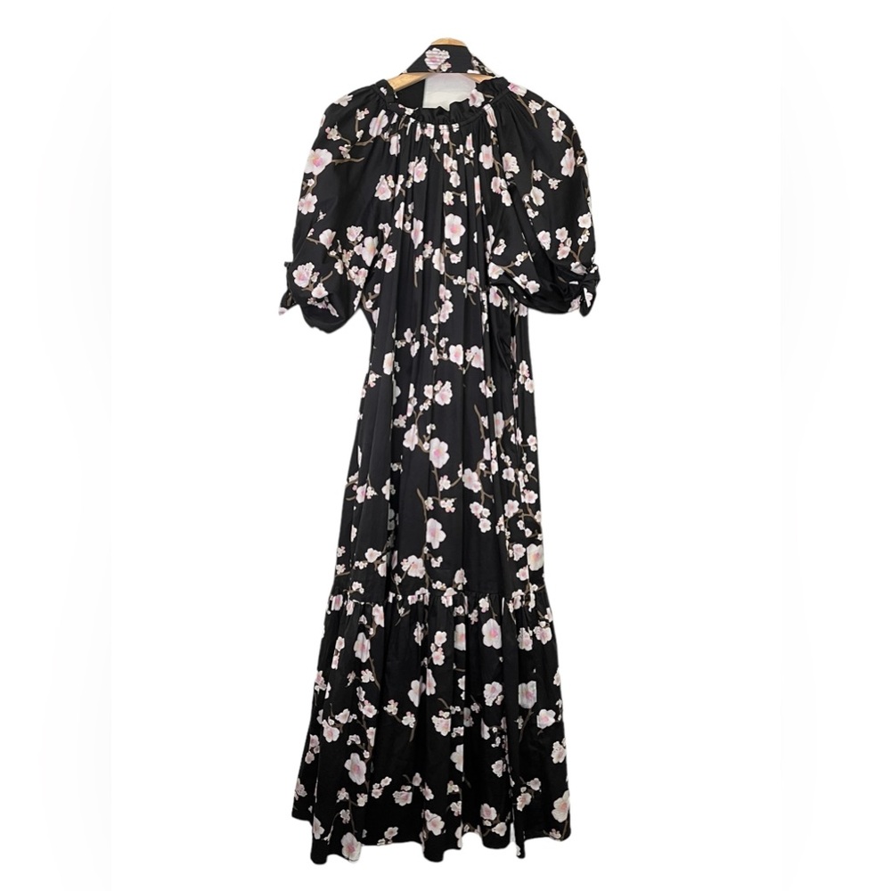 NWT Cynthia Rowley Cotton Saratoga Puff Sleeve Button-Up Belted Midi Dress - Picture 3 of 7